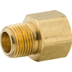 Adapter, Brass, 3/8 NPTM, 3/8 NPTF, Bag of 1