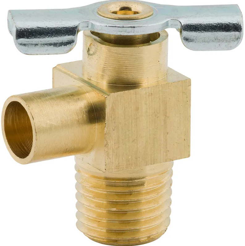Bib Drain Cock, Brass, 1/4 NPTM, Bag of 1