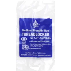 Blue Threadlocker, Pouch, 1.5 mL, Bag of 25