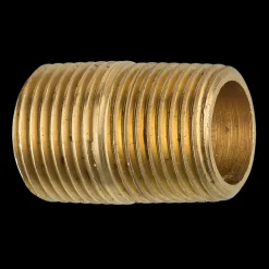 Brass Close Nipple, 1 Length, Male (3/8-18 NPT)