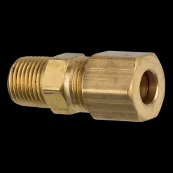 Brass Compression Connector, 1/4 Tube, Male (1/8-27 NPT)