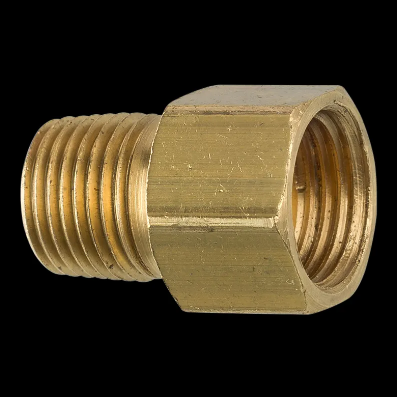 Brass Connector, Female (7/16-24 Inverted), Male (1/8-27 NPT)
