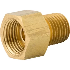 Brass Connector Fitting - F(5/8-18 I), M(1/4 NPTM), Bag of 1