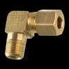 Brass Elbow Compression Connector, 1/4" Tube, Male (1/8-27 NPT)