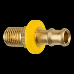 Brass Push-On Hose Fitting, 3/8 Hose, Male (1/4-18 NPT)