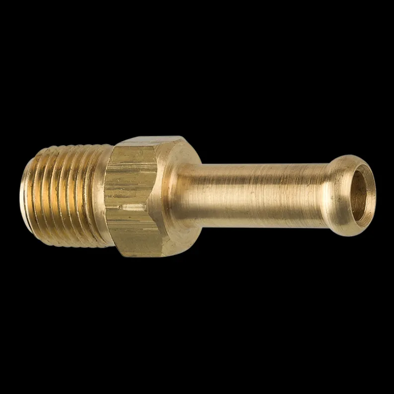 Brass Rigid Male Hose Clamp, 1/4" Hose, Male (1/8-27 NPT)