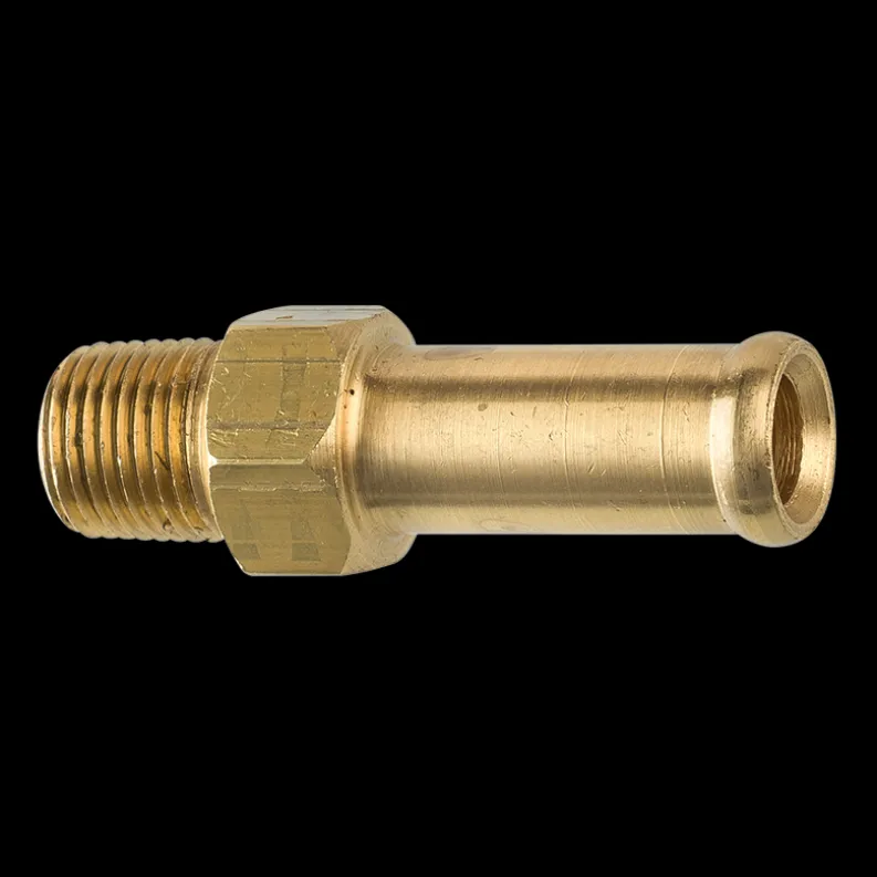 Brass Rigid Male Hose Clamp, 3/8" Hose, Male (1/8-27 NPT)
