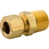 Connector Compression, Brass, 3/8" (3/8 NPTM), Bag of 1