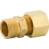 Connector Compression, Brass, 1/2" (3/8 NPTM), Bag of 1