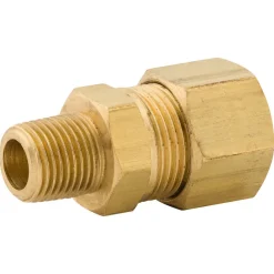 Connector Compression, Brass, 3/8" (1/8 NPTM), Bag of 1