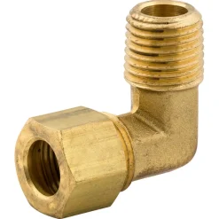 Elbow Connector Compression, Brass, 3/8" (1/4 NPTM), Bag of 1