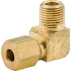 Elbow Connector Compression, Brass, 3/16" (1/8 NPTM), Bag of 1