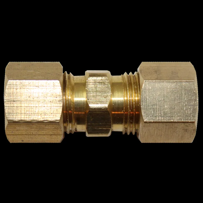Fuel Line Compression Union - 5/16" Steel to 5/16" Nylon - 2 per Bag