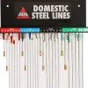 Galvanized Steel Brake Line Wall Display - Domestic Lines