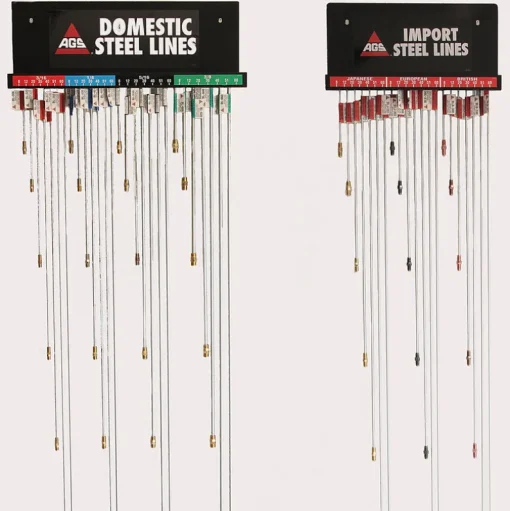 Galvanized Steel Brake Line Wall Display - Domestic & Import Lines