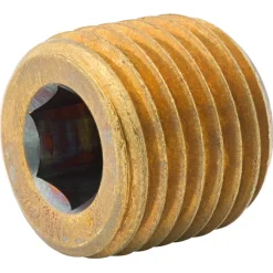 Hex Plug, Br, 1/4H (1/4 NPTM), Bag of 1