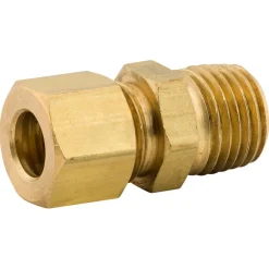 5/16" (1/4" NPTM) Brass Compression Connector, Bag of 1
