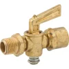 1/4" NPTM Brass Shutoff Drain Cock, Male/Female