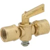 1/4" NPTM Female Brass Double Shutoff Drain Cock, Bag of 1