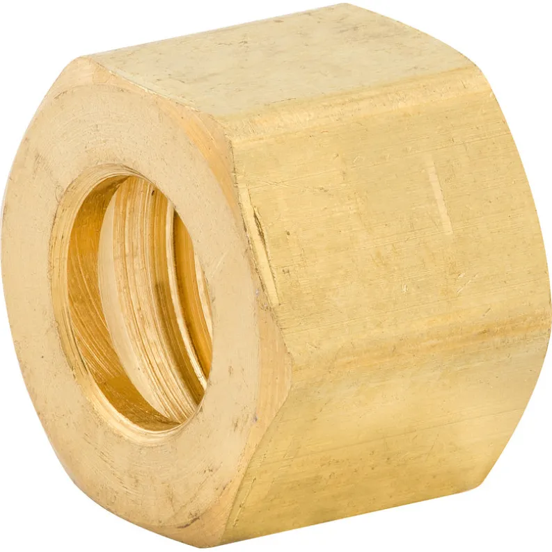 Nut Compression, Brass, 5/16", Bag of 5
