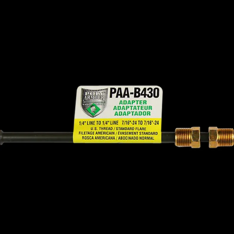 PVF Steel Brake Line Adapter, 1/4" x 8" (7/16-24 Inverted)(7/16-24 Inverted)