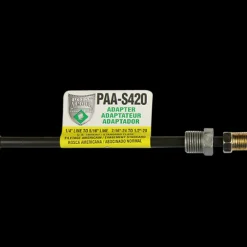 PVF Steel Brake Line Adapter, 1/4" x 8" (7/16-24 Inverted)(1/2-20 Inverted)