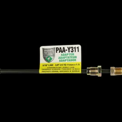 PVF Steel Brake Line Adapter, 3/16" x 8" (3/8-24 Inverted)(M11x1.5 Bubble)