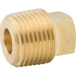 Square Head Plug, Brass, 3/8 NPTM, Bag of 1