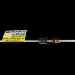 Steel Brake Line Adapter, 3/16" x 8" (3/8-24 Inverted)(M12x1.0 Bubble)