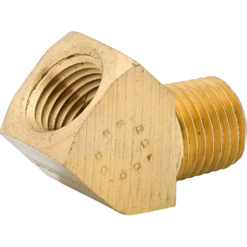 Str Elb 45, Brass, 1/4 NPTM, 1/4 NPTF, Bag of 1
