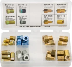 1/4" Tube Nut, Union, Adapter Fitting Assortment, 8 SKU, BLFA-9