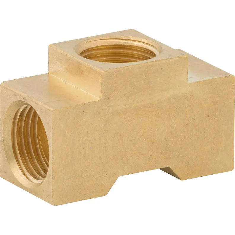 Union Tee, Brass, F(7/16-24 I), Bag of 1